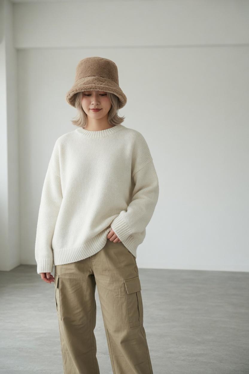 ファーバケットハット もこもこ帽子 バケハ ヒョウ柄帽子 秋冬帽子 レディー