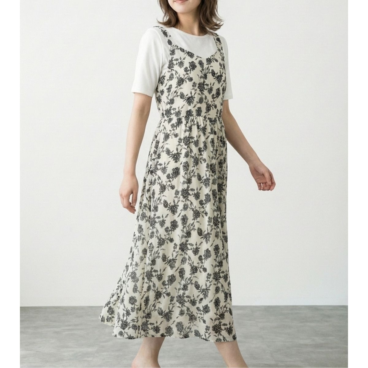Dress/花柄フェイクレイヤードワンピース ST/No.22370