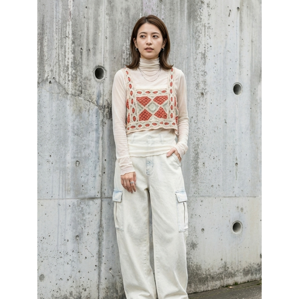 かぎ編みビスチェ