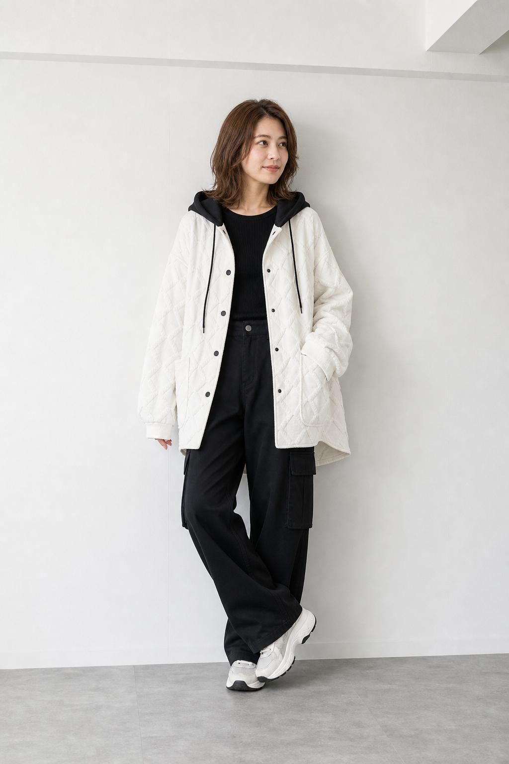 Outer/ジャガード総柄フードジャケット